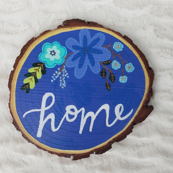 Hand Crafted Other - Hand Painted Hanging Wood Round Sign